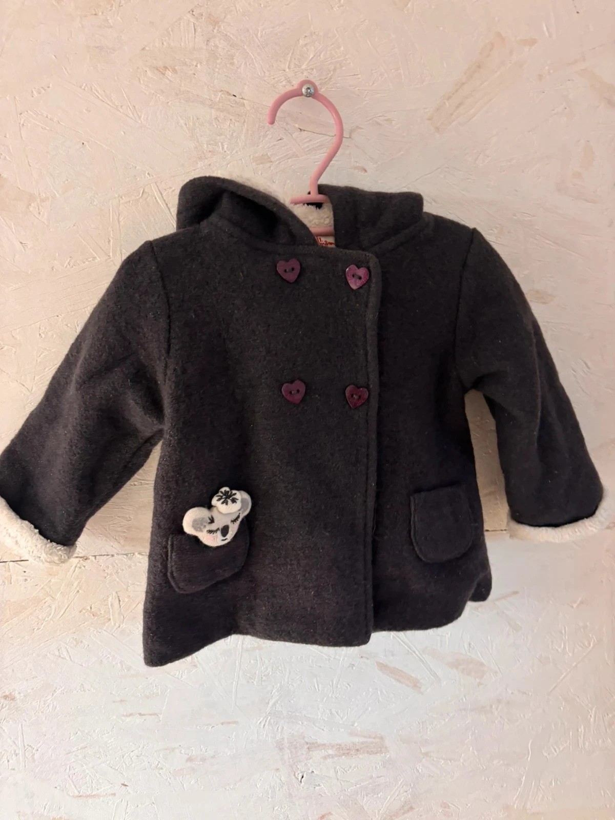 Manteau chaud à capuche doublé moumoute – Du Pareil au Même – 18 mois (80 cm)